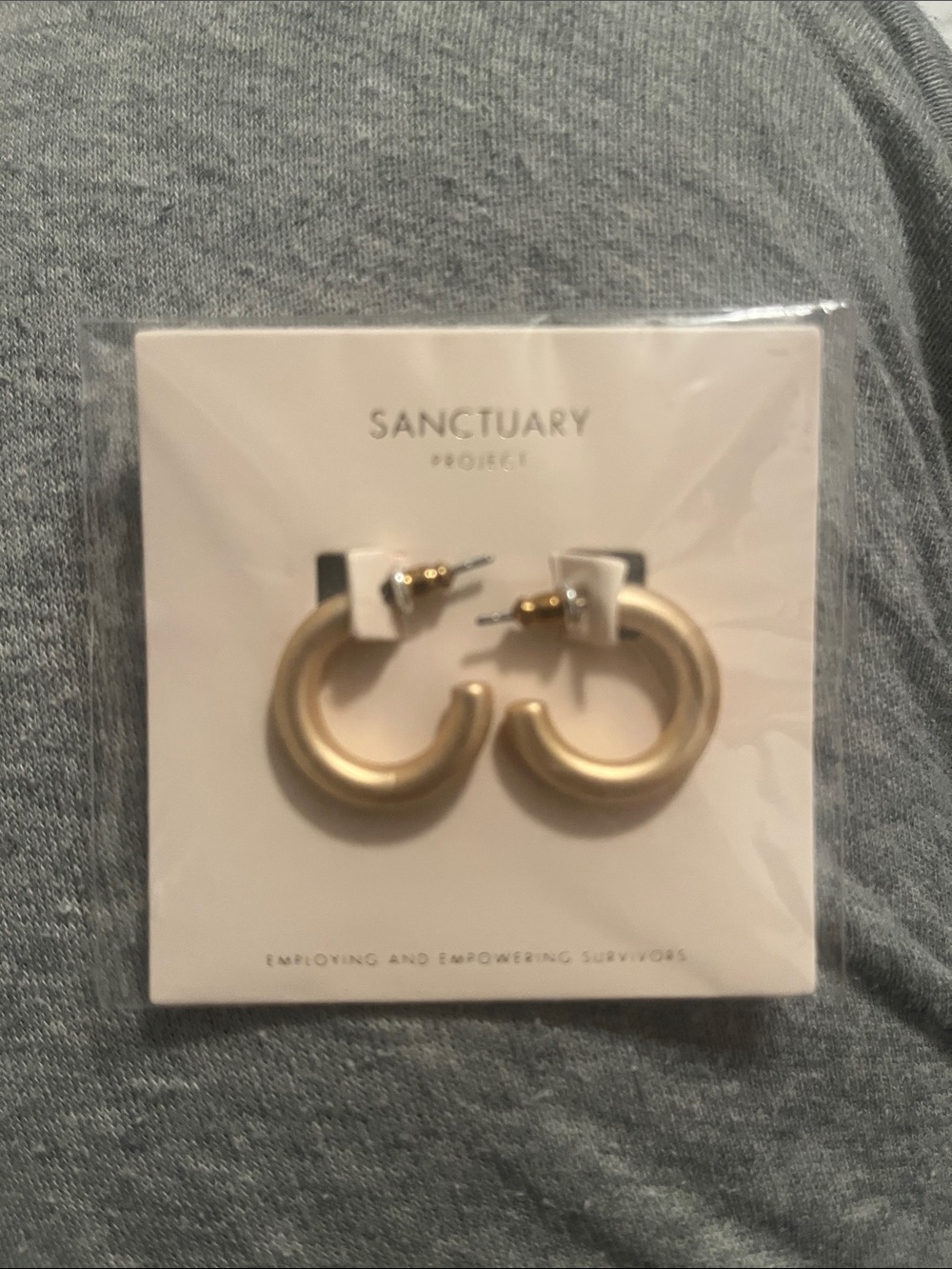 Matte Gold Hoop Earrings
